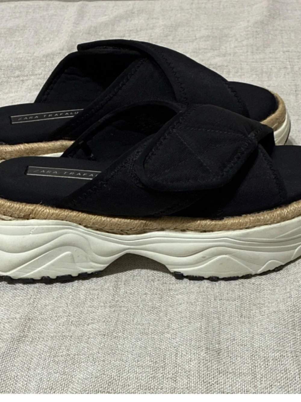 Zara Black Crisscross Espadrille Platform Sandals - Picture 7 of 7